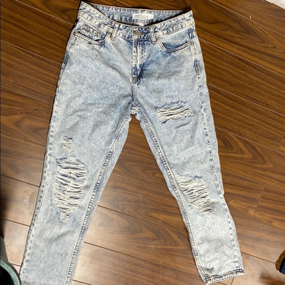 High rise boyfriend jeans